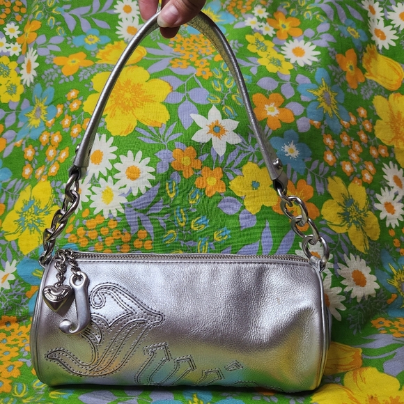 Y2K Juicy Couture Silver Barrel Bag Rare
